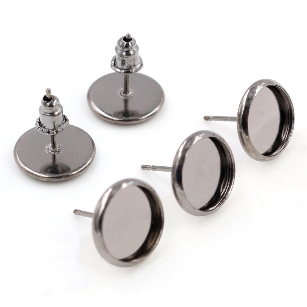 High Quality Copper Material 6mm 8mm 10mm 12mm Earring Studs,Earrings Blank/Base,Fit 6-14mm Cabochons,earring setting
