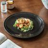 Plate Household Premium Black Ceramic Plate Household Vegetable Plate Retro Tableware Western Plate Salad Plate
