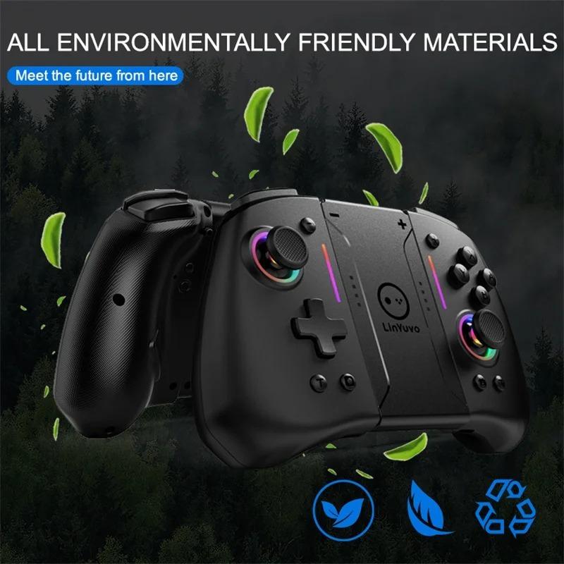 KS42 Wireless Gamepad für Nintendo Switch/OLED, Gaming Switch Controller Bluetooth Aufwecken 6-Achsen Joypad Metall-Joystick