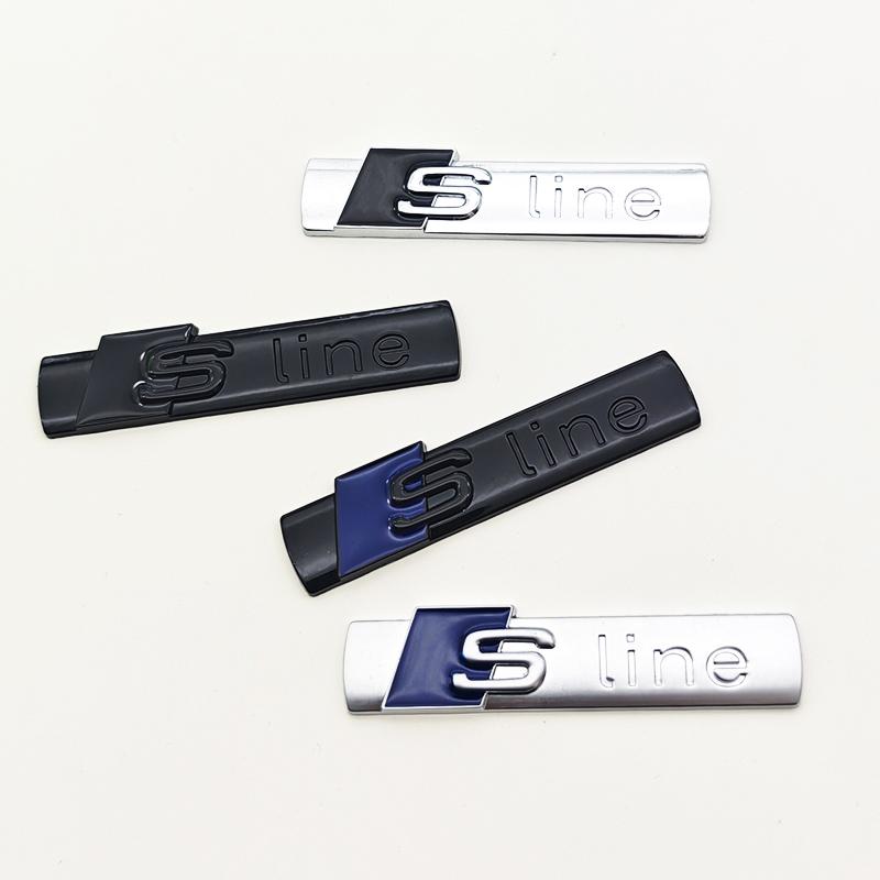 Logo S Line Métallique 3D Emblème Sline Autocollant Badge Latéral d'Aile de Voiture Pour f2 A3 A4 A5 A6 A7 A8 A1 A2 S3 S4 S5 S6 S7 TT RS 3 4 5 6 7