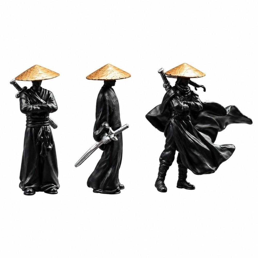 2/3/4pcs Creative Car Interior Decor Miniature Samurai Figurines Home Office Decor