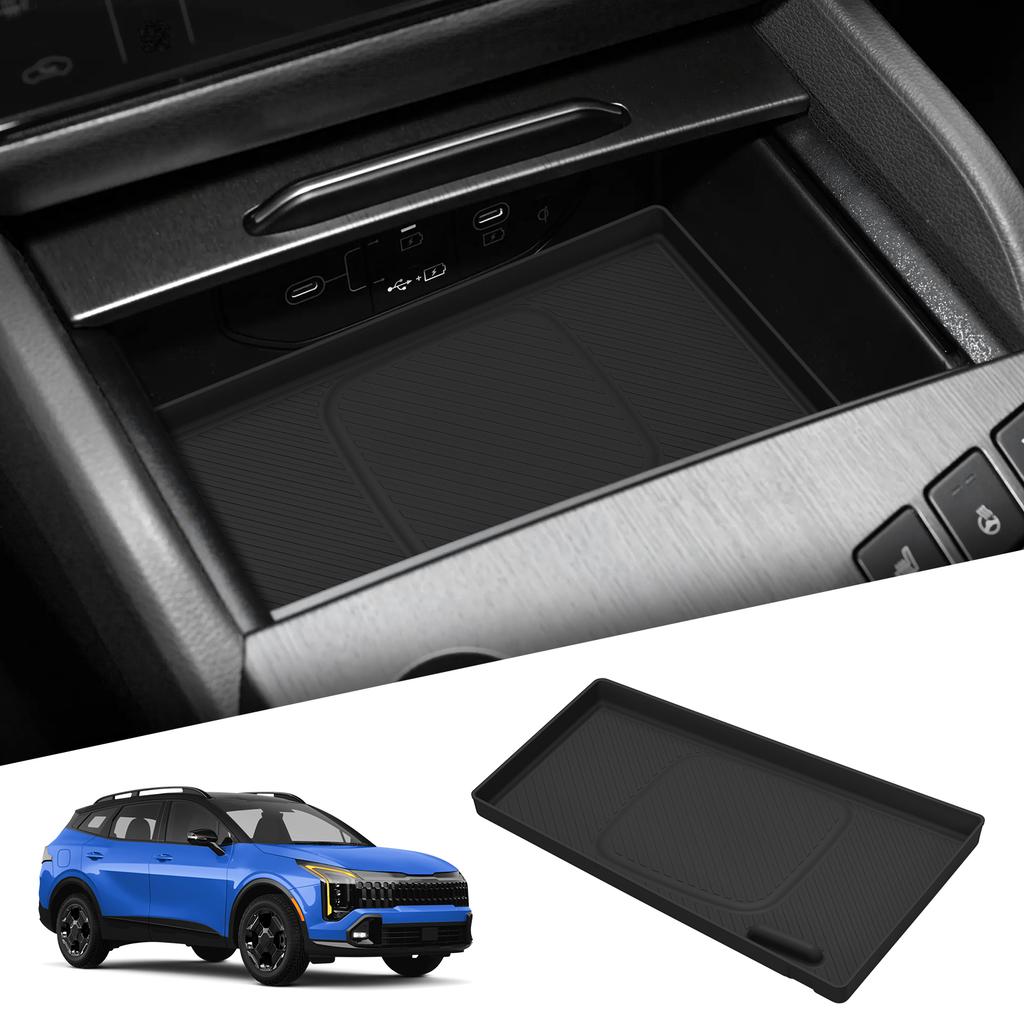 Smabee for Kia Sportage NQ5 2022-2026 Car Wireless Charging Pad Silicone Anti-slip Mat Center Phone Mat Accessiories Black