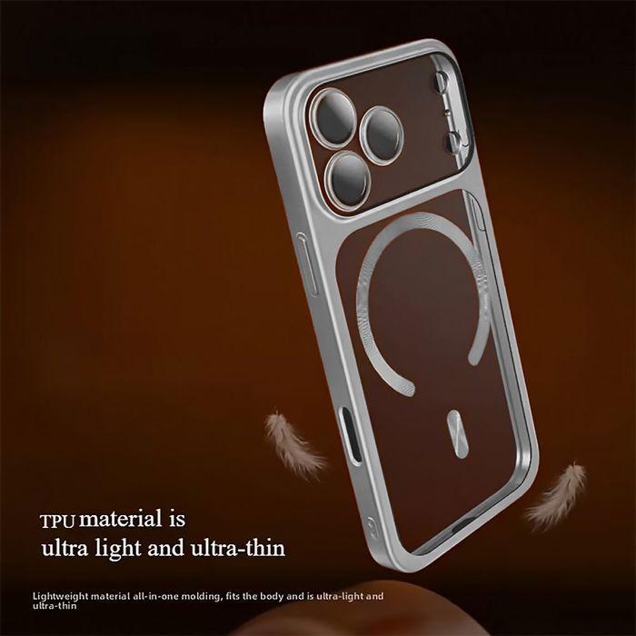 Coque + 2 Verres Trempés pour iPhone 18 Pro Max, Protection avec Cercle Magnétique -Contour Argenté
