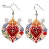 Lightweight Comfortable Earrings 1 Pair Faux Crystal Heart Earrings, Red Baroque Drop Earring, Attention To Detail Large Dangle Victoria Halloween