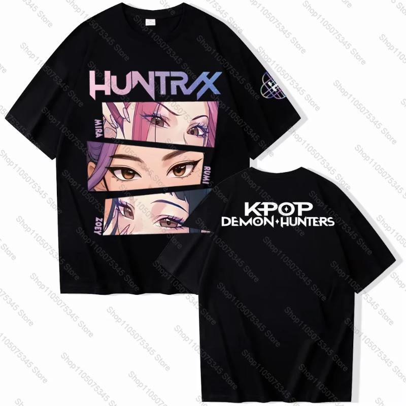 

Женские футболки K-pop Devil Hunter Fashion Оверсайз хлопковая футболка XL чёрный