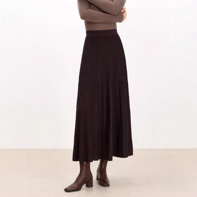 Warm Pleated A-line Knit Skirt - Winter Versatile Commute