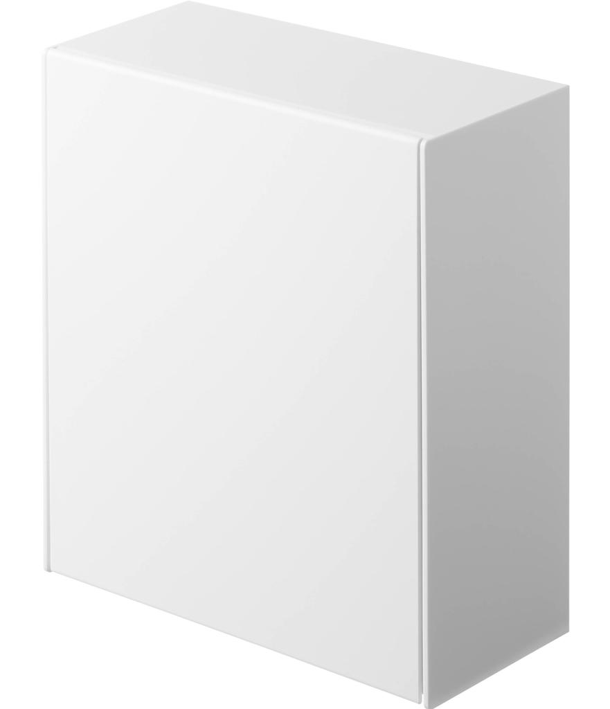 Yamazaki Jitsugyo 5431 Magnetic Dust Box Storage Case White Tower Flap Type Small Items Storage Trash Can & Approx. W17XD8.7~16XH20cm