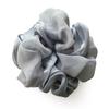 JewelVOX Scrunchie Hair Accessory for Black and Adult Size Women, Two-Tone, Large, Chiffon, White, (Gray)