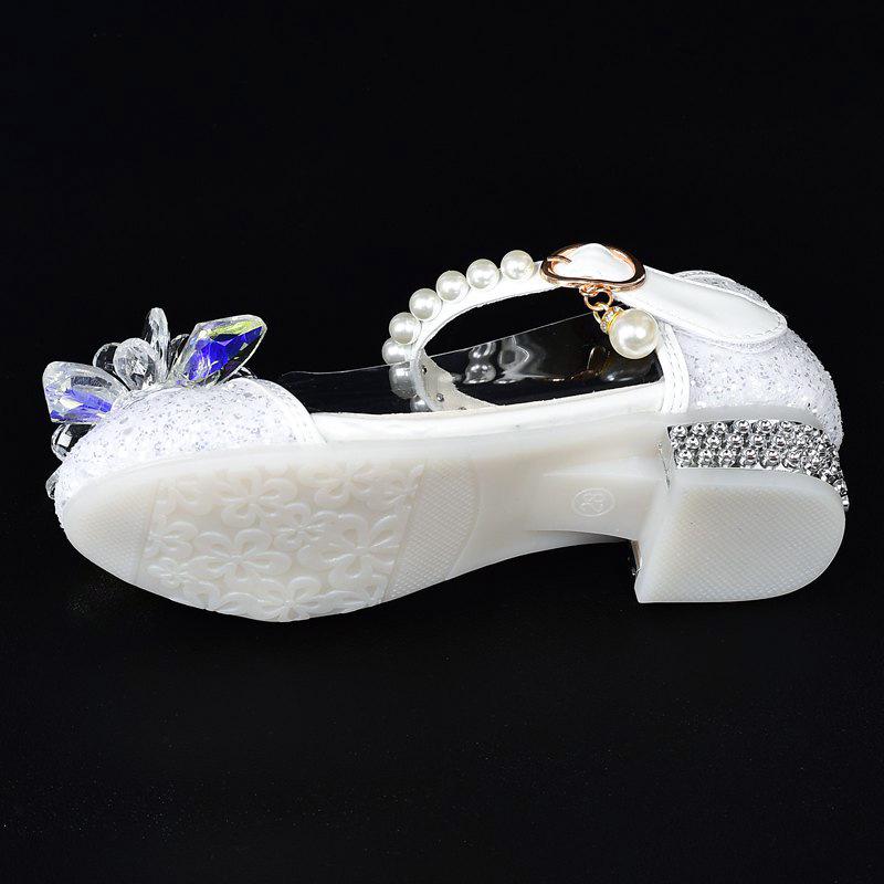 White Crystal Princess High Heels - Girls' Soft Sole Performance Shoes