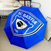 Sc Bastia Football Crest Umbrella Folding umbrella, automatic umbrella 8-Frame for Travel, camping Use Gift for Halloween Christmas
