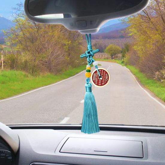 Vintage Copper Coin Car Car Rearview Mirror Charm Chinese Style Hanging Decoration Feng