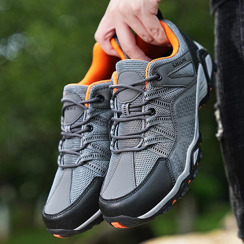 Fashion New Non-slip Wear Resistant Mens Outdoor Hiking Shoes Breathable Splashproof Climbing Men Sneaker Hunting Mountain Shoes
