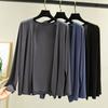 Thin Modal Coat Women's Summer Loose Clothes Versatile Casual Top Long Sleeve Knitted Air Conditioning Cardigan Sunscreen Clothes