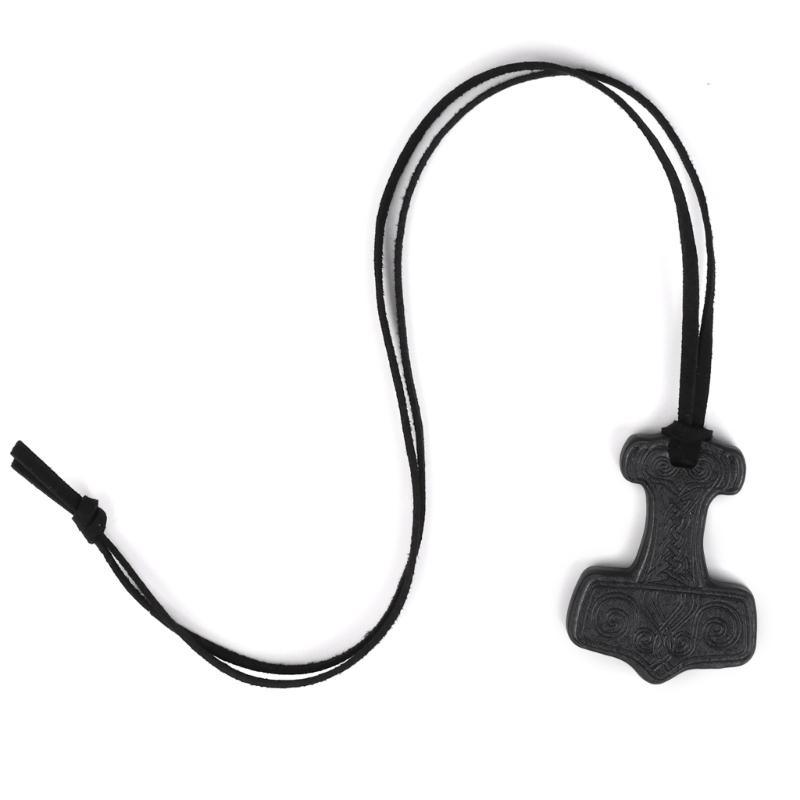 Norses Vikinges Thors Hammer Necklace Mjolnir Necklace for Men Talismans Jewelry Norses Mjolnir Amulet Pendant Necklace чёрный