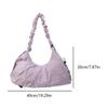 Women Fashion Shoulder Bag Lightweigt Pleated Yoga Bag Large Capacity Ruched Travel Bag Solid Color Canvas Shoulder Purse