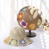 Fisherman's Womens Straw with flower hat bucket hat UV Protection Sun Visor beach hat Women Visors rainbow Women Summer hat Cap