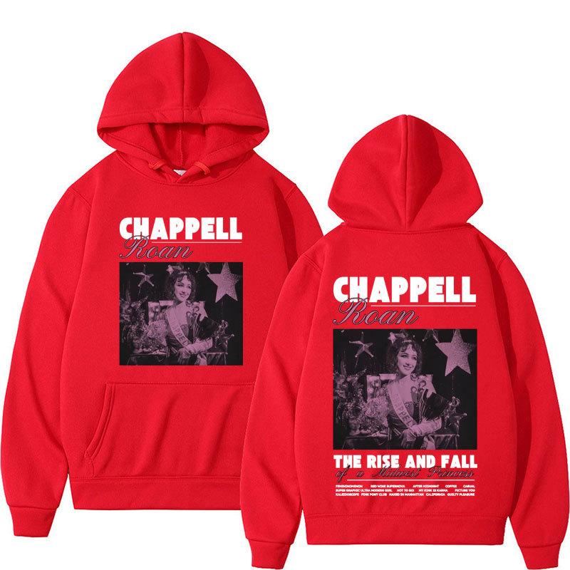 Chappell Roan Retro Personality Print Autumn and Winter High Quality Comfortable Soft Men's Loose Street Hooded Adult Sweatshirt