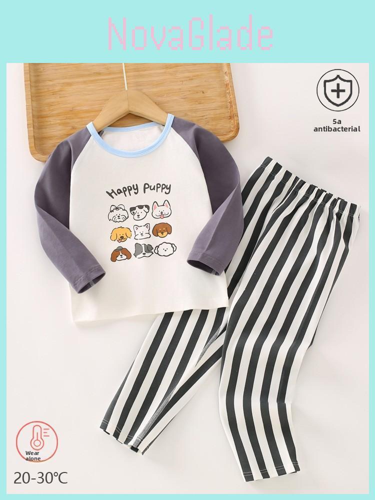 Kids Cotton Thermal Underwear Set With Soft Fabric For Autumn And Spring Playtime