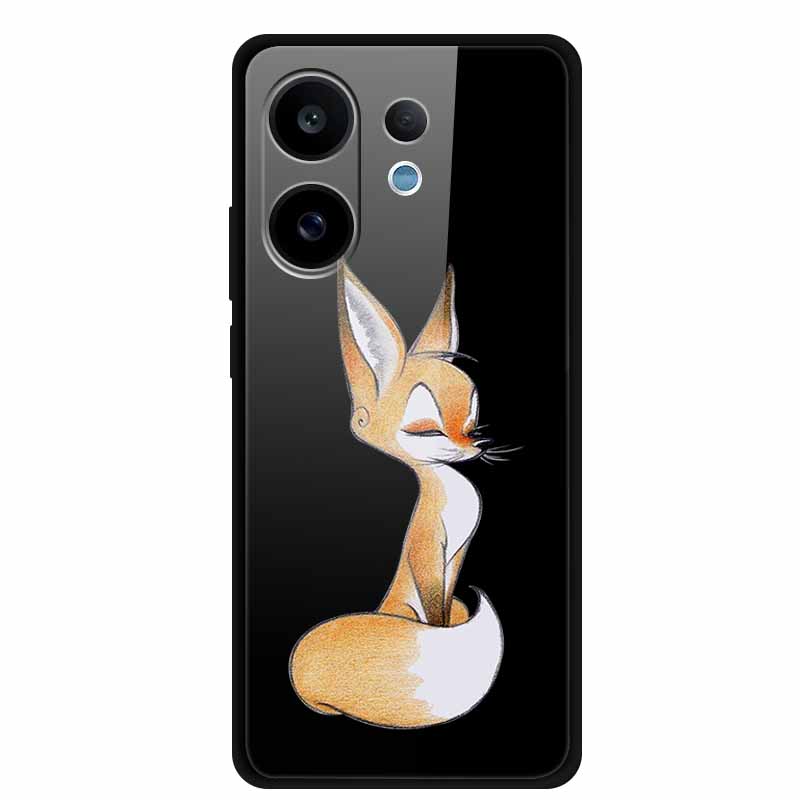 Tempered Glass Case For Vivo V60 2025 Phone Case 6.77" Cartoon Cats Hard Back Cover Soft Bumper For Vivo V60 5G Case V 60 Fundas