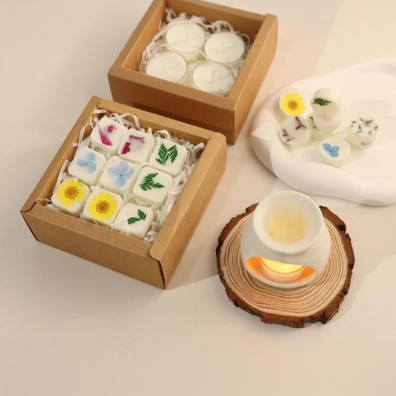 10 Pcs Containers With 6/4 Cavity Clear Plastic Wax Melt Clamshell For Diy Wax Melt Candles, Square (Heart)