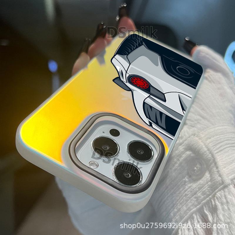 JDM Sportwagen iPhone 15 Pro Hülle in Aurora Weiß, passend für iPhone 14/13/12/11XsMax/XR.