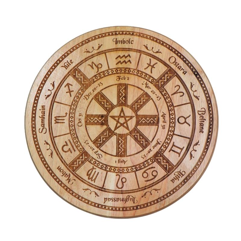 Divinations Energy Pendulums Plate Dowsing Divinations Board Wood Pendulums Witchcrafts Board for Beginner Witchcrafts Supply
