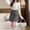 Gonne Steriped Inverno Donna Gonna A-line a Vita Alta Za Donna office lady gonna in seta di gelso Faldas