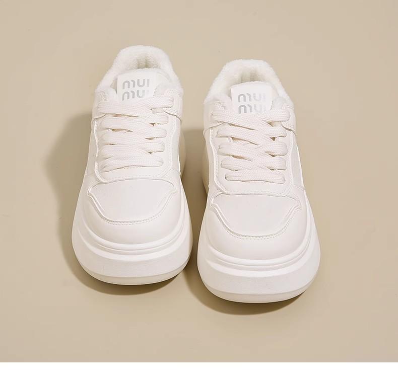 

Shoes Women s 2025 New Fleece Warm Versatile Fashion Comfortable Niche Thick-soled Dad Shoes 35 бежевый