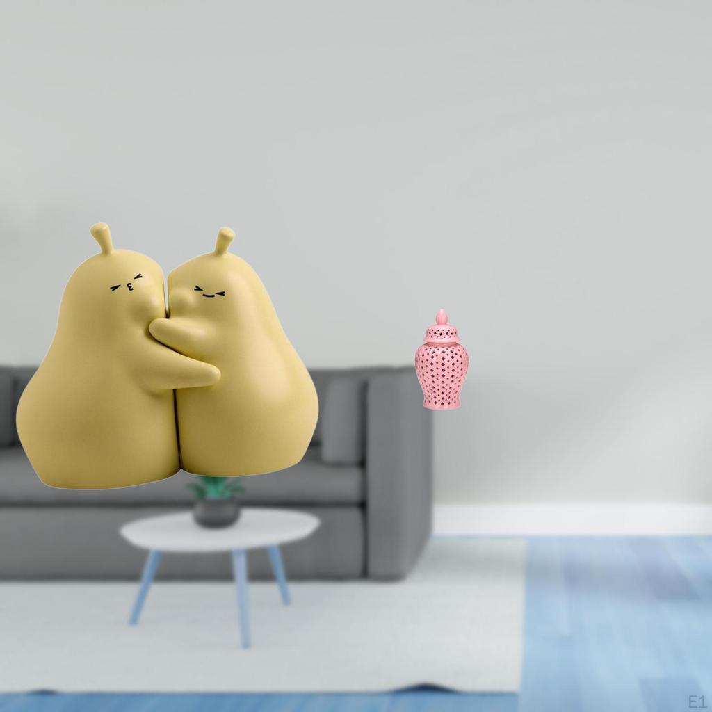 Hugging Pear Book Stand Ceramic Bookend Fine Workmanship Bookshelf Ornament Wonderful Gift Ginger