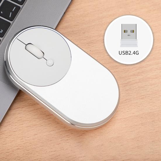 M1 Wireless Mouse Aluminum Alloy Frame Ultra-thin Mini 2.4GHz Rechargeable Silent Mouse