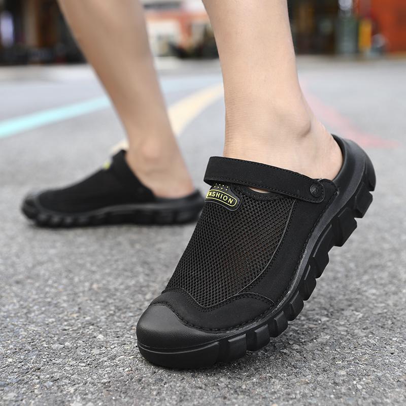 

Мужские Черные Клоги для улицы Широкая Стопа Белые Шлепанцы Закрытый Носок Спортивные Сандалии Пляжная Обувь Туристические Ботинки Большой Размер EU:45 чёрный