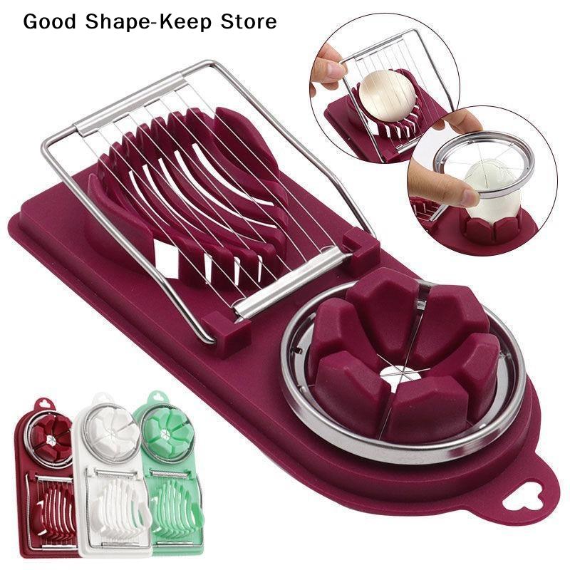 dailyStainless Steel Egg Slicer Multipurpose Multifunctional Kitchen Tool for Cutting Eggs Fruits Veggies Efficiently