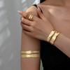 Metal Wide Open Bangle Adjustable Flower Bracelet Chic Arm Bracelet  Bridal Wear