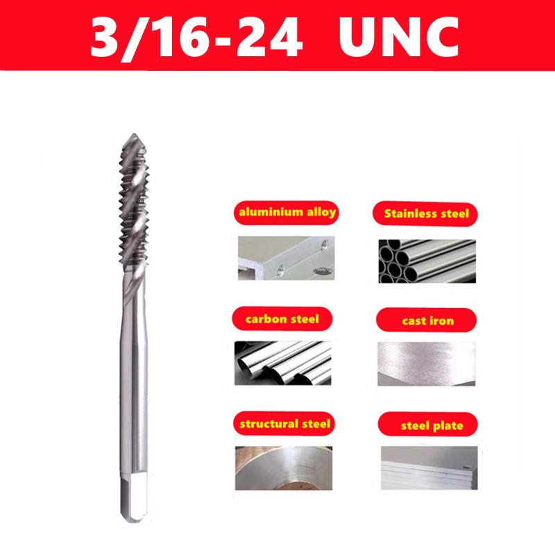 1pcs W6542 HSS American Spiral Groove Machine Tap UNC/UNF, Used for Stainless Steel Internal Thread Tapping and Drilling Tools