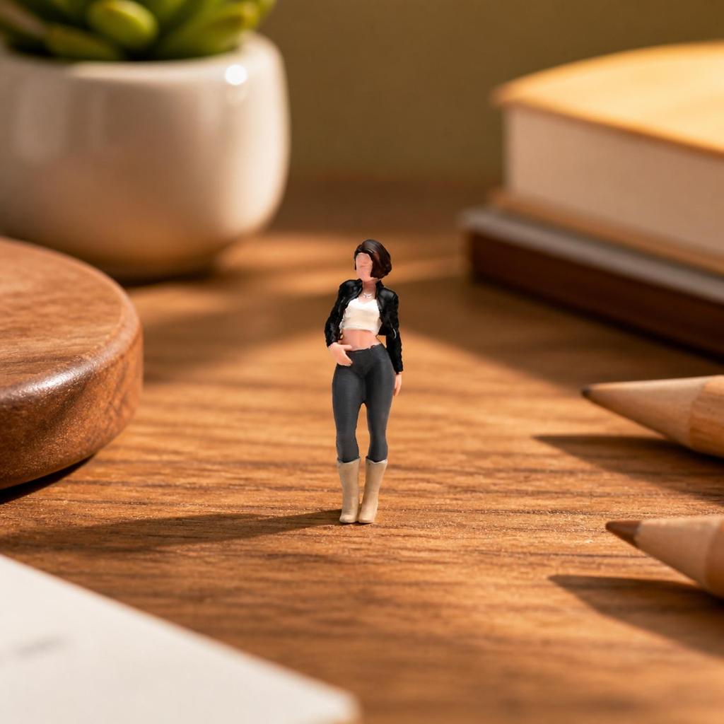 Miniature Figurine of a Woman Realistic Small for Dioramas