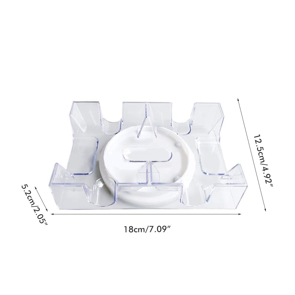 Playing Card Holder 2 Deck/6 Deck Rotating Card Tray Convenient Playing Card Holder Clear Card Game Organizer