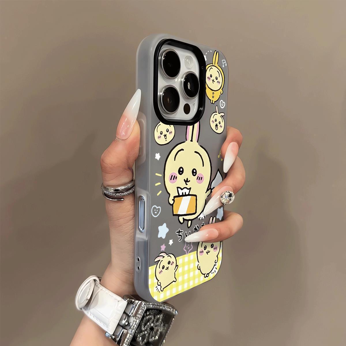 

Yellow Plaid Usagi iPhone 17pro/16 Jelly & Drop-proof Case iPhone 13
