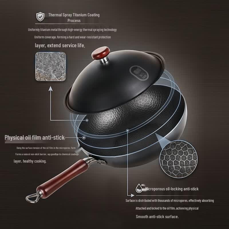 Shuangxi 32CM Uncoated Refined Iron Wok