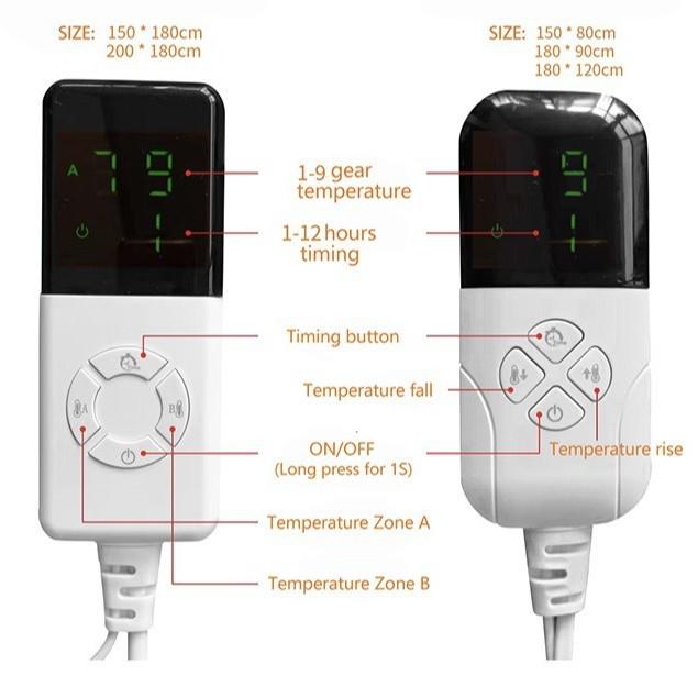 EU/UK Electric Heated Mattress Pad - Single/Double Size - CE/ECM/LVD Certified