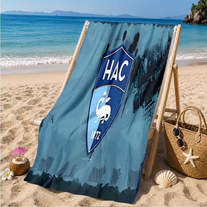 Le Havre Crest Heritage Beach Towel Microfiber Beach Towel, Lightweight and Quick-Dry, for Summer Travel, Swimming Pool Fan Birthday Gift