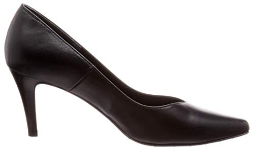 Melmo Women's Pointed Toe V-Cut Pumps 7638, Black, Size 24cm, 2E
