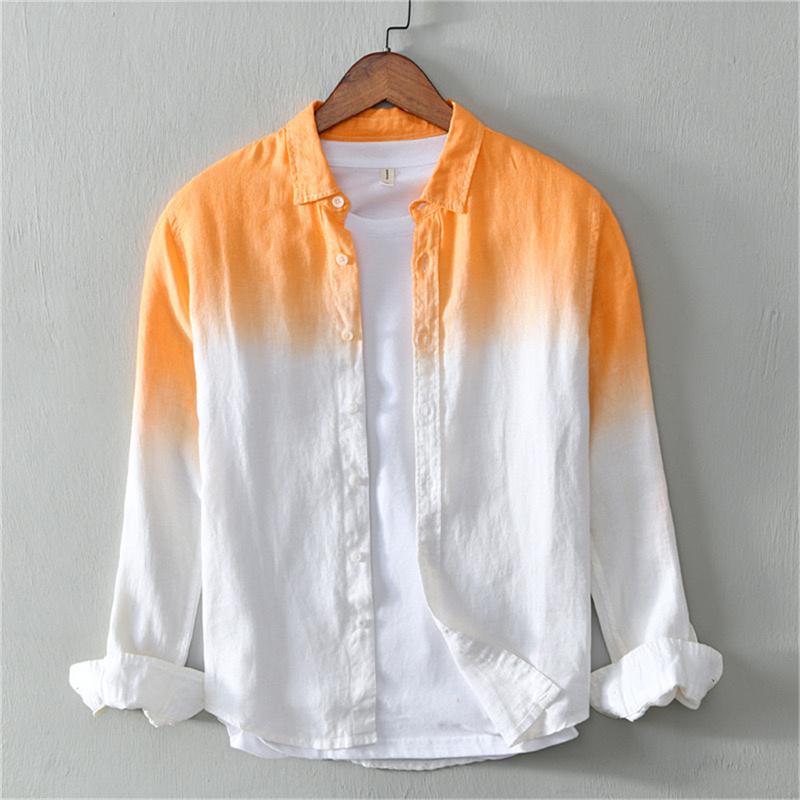 Fashion Shirts Fabric Gradient Pink Blue Gray New Series of Men and Women Matching Colors Casual and Comfortable