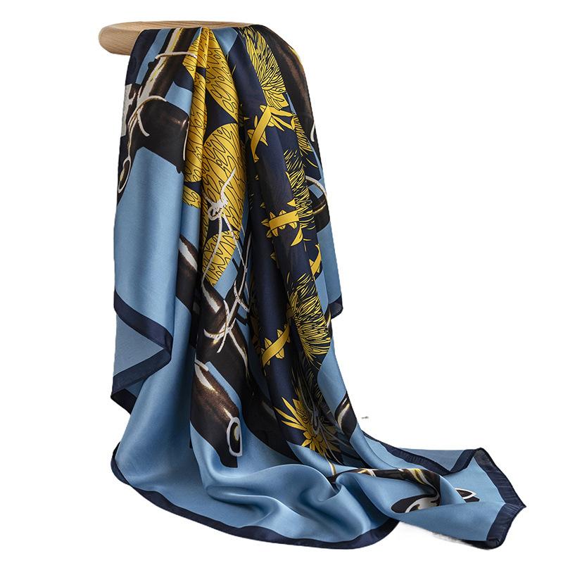 2024 Vår og Høst Tynt Fransk Beige Prikkete Skjerf Dames Firkantskjerf Sjal Ytre Dekorasjon Allsidig Skjerf