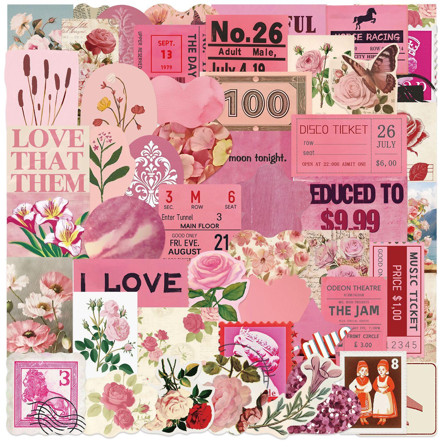 

50 Мультяшных Розовых Ретро Граффити Наклеек Украшают Гитару Блокнот Чемодан Индивидуальность DIY