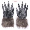 Halloween Scary Werewolf Long Fur Gloves - Vinyl Beast Design