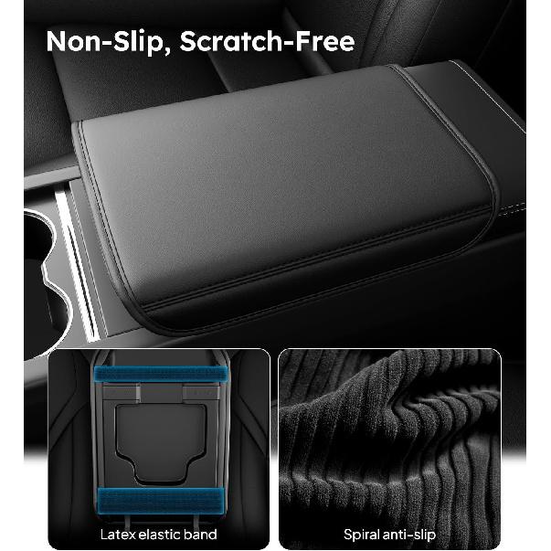 for 2026 Tesla Model Y/3/YL Accessories Armrest Cover, Black | Fits Tesla 2025 2026 Model Y/YL (Premium Performance) & 2024 -2026 Model 3 Nappa