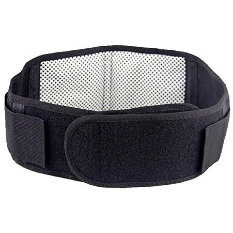 Регулируемый самонагревающийся турмалиновый магнитный терапевтический поддерживающий пояс для поясницы S чёрный