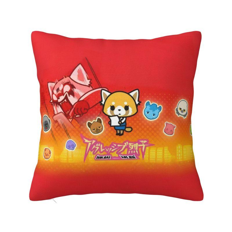 Custom Japan Cartoon Aggretsuko Anime Modern Throw Pillow Cover Bedroom Decoration Chair Cushion