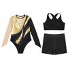 Gymnastics Leotard for Girls Kids with Shorts Long Sleeve Tumbling Ballet Dance Unitard with Active Vest