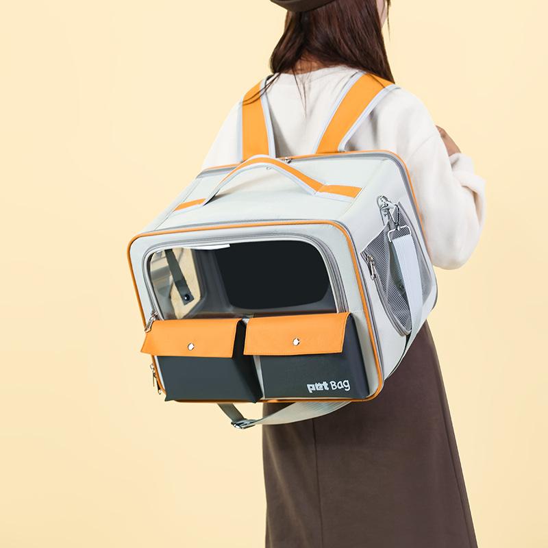Foldable Cat Carriers Breathable Pet Backpack for Small Dogs Portable Kitten Rucksack for Outdoor Lightweight Pet Suitcase